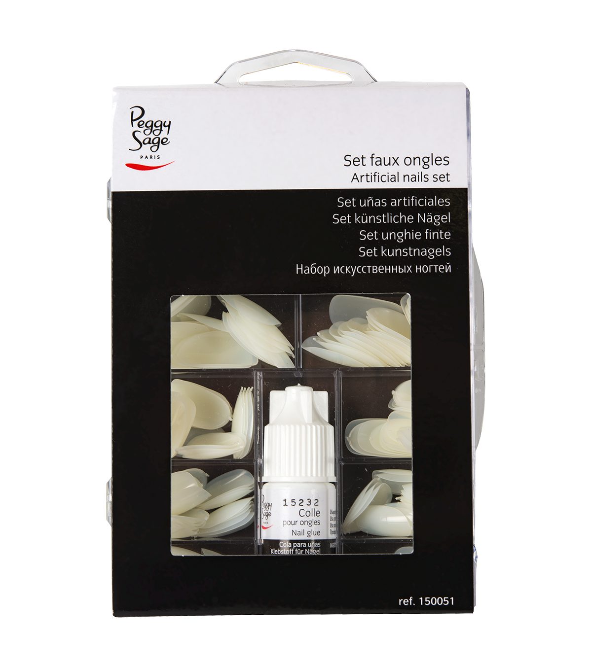 Set 200 faux ongles neutres + colle