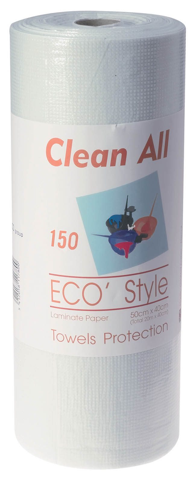 4330403 P002740 ECO STYLE Rouleau de 150 serviettes en ouate plastifiées 40 x 53 cm