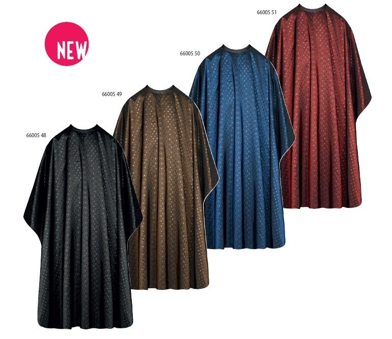 DOTS Cape de coupe Fermeture 3-en-1 combinant VELCRO, CROCHET et BOUTON-PRESSION, Polyester respirant, hydrofuge 130 x 108cm