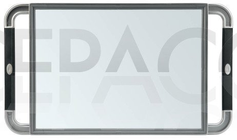 013099132 V-DESIGN Miroir rectangulaire gris poignées en caoutchouc 23x40cm
