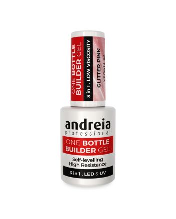 ANDREIA GEL DE CONSTRUCTION One Bottle Builder Gel 3 in 1 -  Glitter Pink (Low Viscosity) 14ml