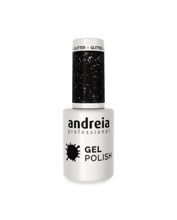 ANDREIA Gel Polish Vernis Semi-Permanent LED & UV 244 Noir avec Glitter multicolore 10.5ml