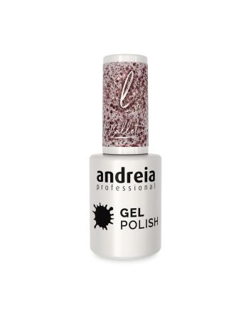 ANDREIA Gel Polish Vernis Semi-Permanent LED & UV BA4 Glitter Doré et Rose 10.5ml 
