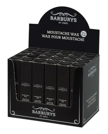 0001757 P002101 Présentoir de 24 cires pour moustache 15ml