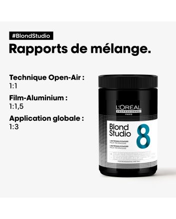 BLOND STUDIO Poudre Multi-Techniques Éclaircisasnte Jusqu&#039;à 8 Tons (Infinie Platine) 500g