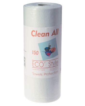 4330403 P002740 ECO STYLE Rouleau de 150 serviettes en ouate plastifiées 40 x 53 cm