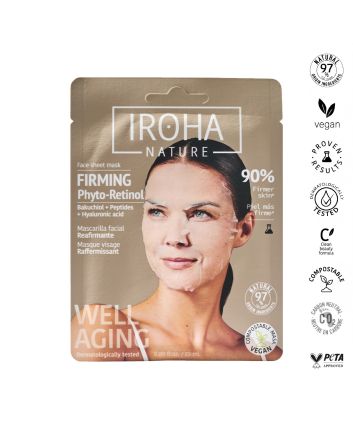 IROHA FIRMING Phyto-Retinol Masque visage tissu raffermissant au bakuchiol et peptides 20ml