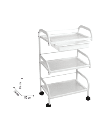7313201 P002425 VIOLA table de service à trois plateaux ouverts