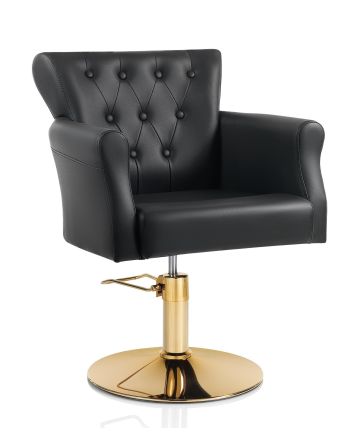 XANITALIA GOLD HAIR THRONE Fauteuil de Coiffure Pompe Hydraulique Base ronde