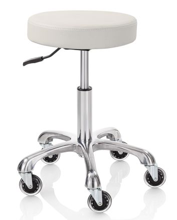 XANITALIA ROLLER PRO ELITE S Tabouret blanc extra confort base en aluminium h 48 x 68cm