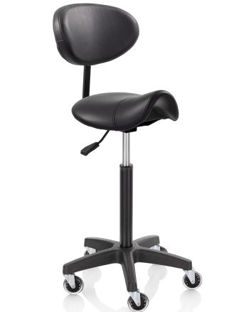 XANITALIA ROLLER PRO IDEAL L Tabouret Saddle avec dossier base en nylon h 56 x 82cm