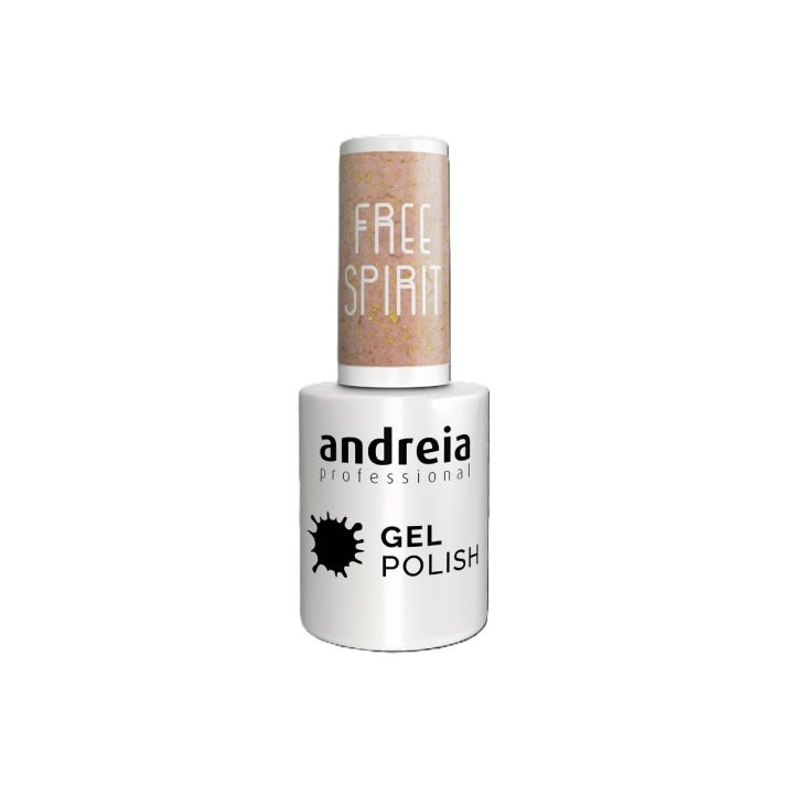 ANDREIA Gel Polish Vernis Semi-Permanent LED & UV SP3 Free Spirit - Nude aux Flakes Dorés 10.5ml
