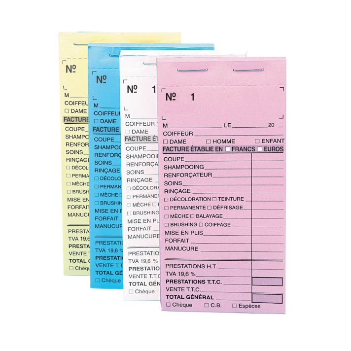 Carnets de caisse précarbonés avec numéros, vendus par 10