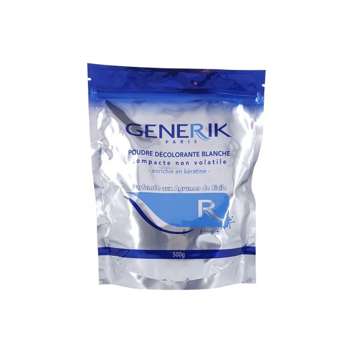Poudre décolorante blanche compacte enrichie en kératine 500g 9 tons