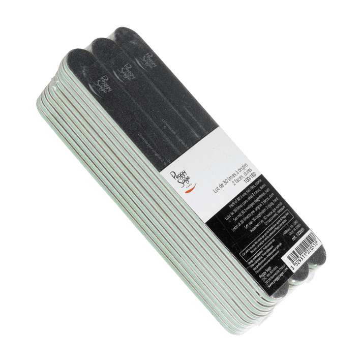 Lot 30 limes à ongles 2 faces 100/180, noir