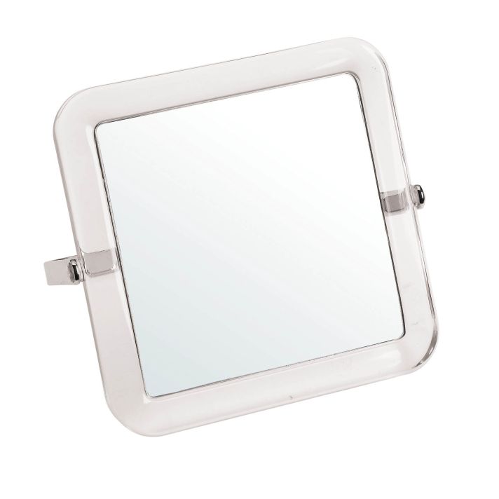 0130951 P002281 Miroir carré acrylique double face grossissant 5 fois 15 x 15cm