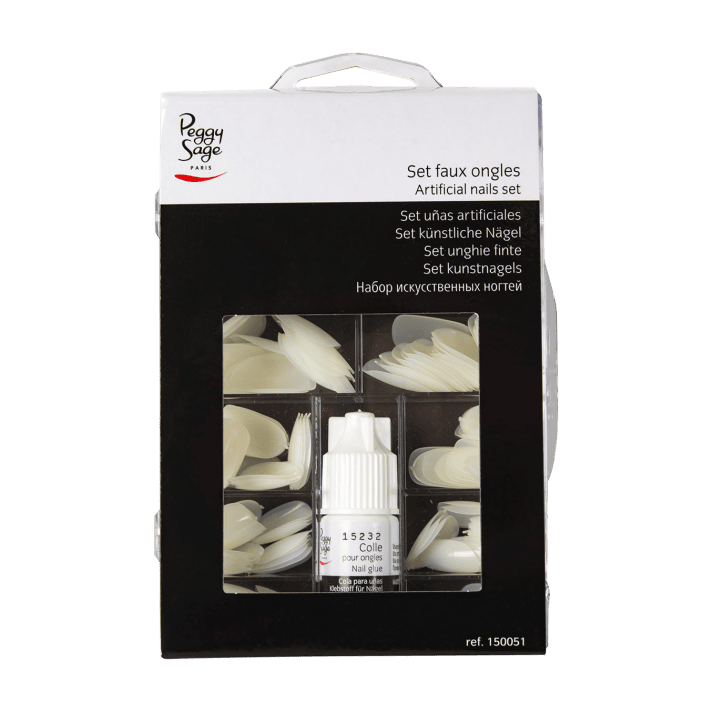 Set 200 faux ongles neutres + colle