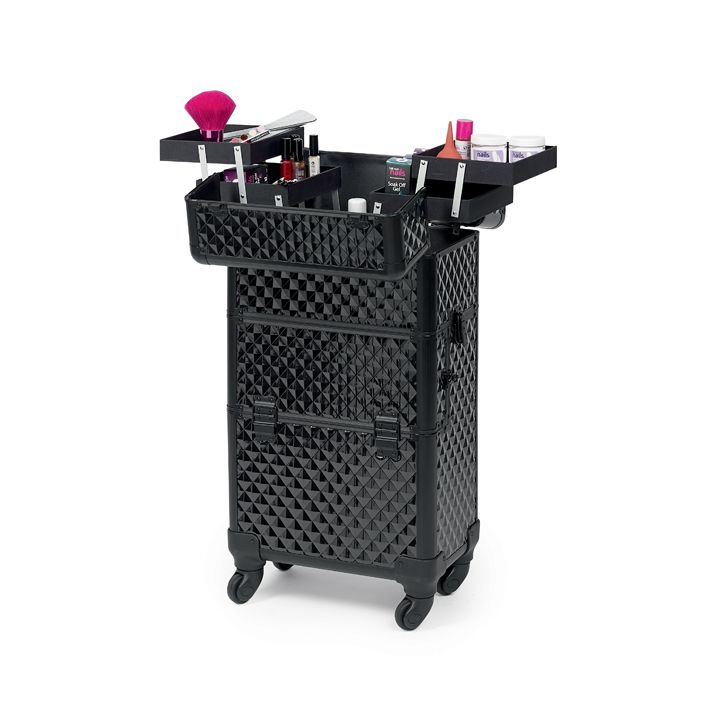 0150070 P000720 TWO IN ONE BEAUTY CASE Trolley en aluminium noir