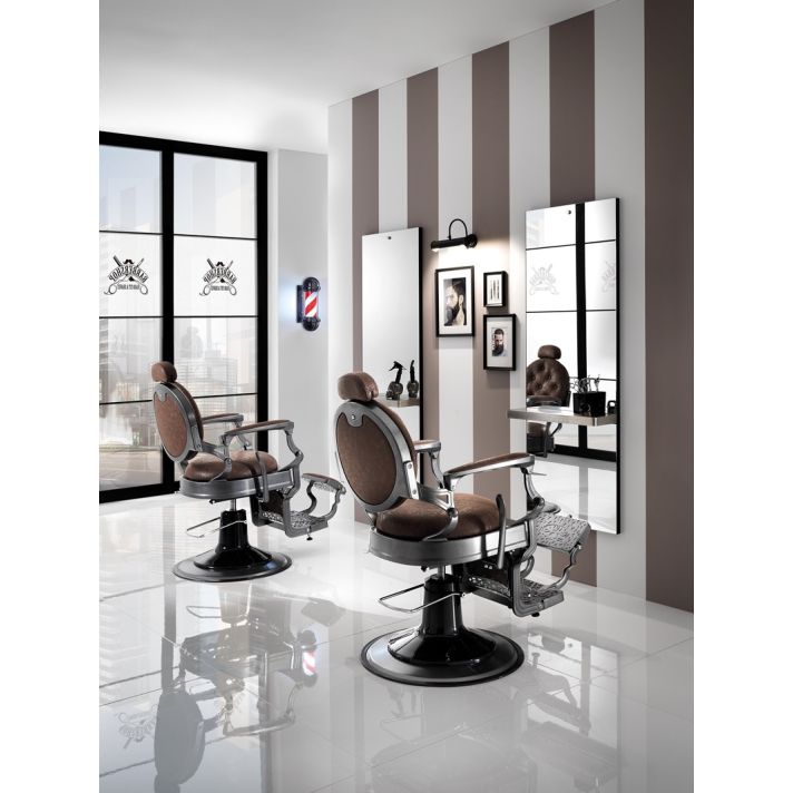 XANITALIA HAIR CUSTOM Fauteuil de Barbier Gris Plomb