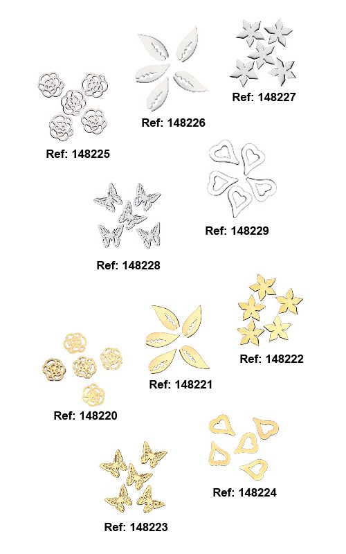 DECORS POUR ONGLES METALLIQUES OR ET ARGENT