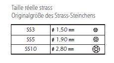 Taille réelle des strass